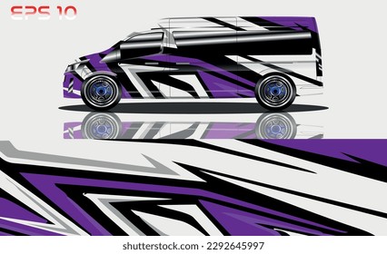 Diseño de envoltura de camioneta. Diseño de ajuste, pegatinas y calcomanías para la empresa