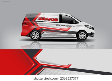 Van wrap design. Wrap, sticker and decal design for company. Vector format eps 10 dekal a1 
