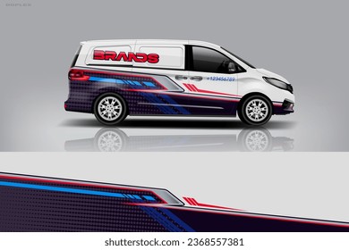 Van wrap design. Wrap, sticker and decal design for company. Vector format eps 10 dekal a1 