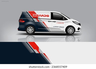 Van wrap design. Wrap, sticker and decal design for company. Vector format eps 10 dekal a1 