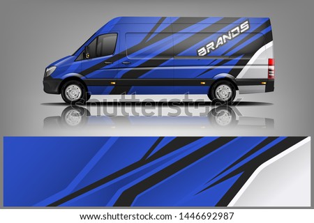 Van wrap design. Wrap, sticker and decal design for company. Vector format dekal
