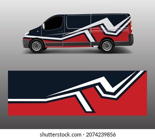 Van Wrap design template vector with wave shapes, decal, wrap, and sticker template vector