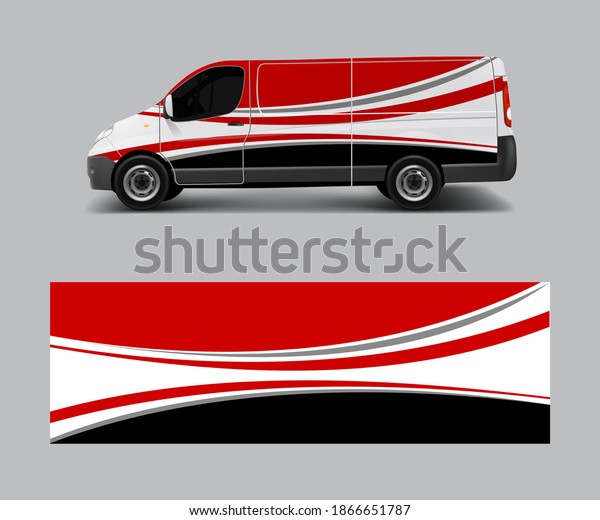 Van Wrap Design Template Vector Wave Stock Vector (Royalty Free) 1866651787