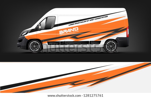 Van wrap design, truck
and car wrap vector, Graphic abstract stripe designs for wrap
branding vehicle