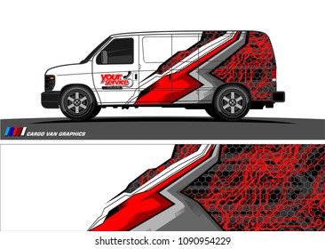 van wrap design vector. abstract racing shape design for vehicle vinyl branding