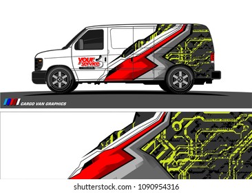van wrap design vector. abstract racing shape design for vehicle vinyl branding