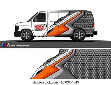 van wrap design vector. abstract racing shape design for vehicle vinyl branding