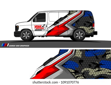 Van wrap design vector. abstract background for vehicle vinyl branding
