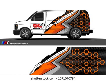 Van wrap design vector. abstract background for vehicle vinyl branding

