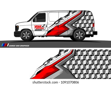 Van wrap design vector. abstract background for vehicle vinyl branding

