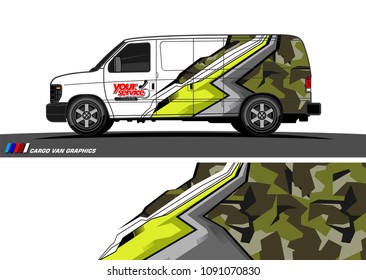 Van wrap design vector. abstract background for vehicle vinyl branding
