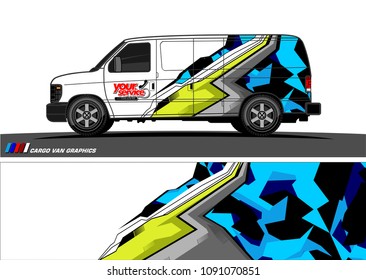 Van wrap design vector. abstract background for vehicle vinyl branding
