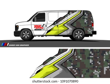 Van wrap design vector. abstract background for vehicle vinyl branding
