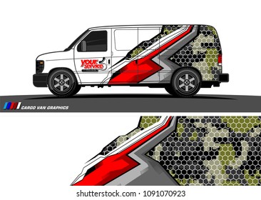 Van wrap design vector. abstract background for vehicle vinyl branding
