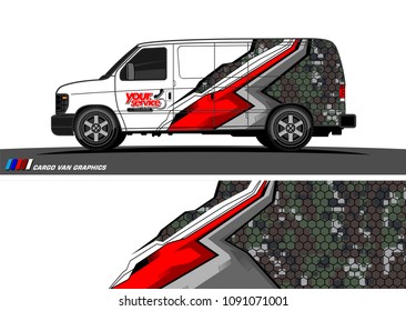 Van wrap design vector. abstract background for vehicle vinyl branding
