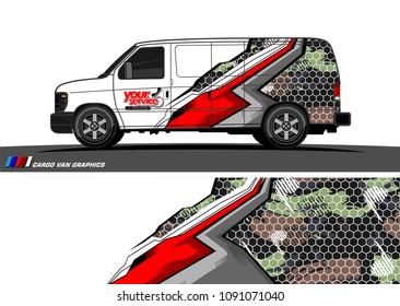 Van wrap design vector. abstract background for vehicle vinyl branding
