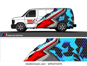 Van wrap design vector. abstract background for vehicle vinyl branding
