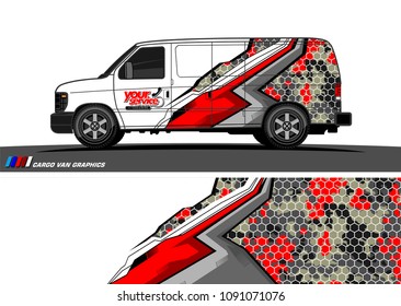 Van wrap design vector. abstract background for vehicle vinyl branding
