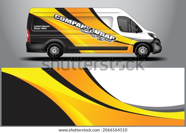 Van Wrap Design Vector . Company\
Background For Vehicle. Ready Print File and editable\
.
