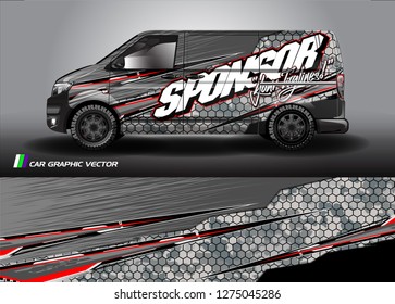van wrap graphic racing abstract strip and background for car wrap and vinyl sticker - Vector 