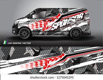 van wrap graphic racing abstract strip and background for car wrap and vinyl sticker - Vector 