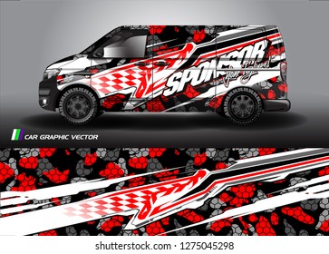 van wrap graphic racing abstract strip and background for car wrap and vinyl sticker - Vector 