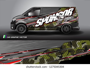 van wrap graphic racing abstract strip and background for car wrap and vinyl sticker - Vector 