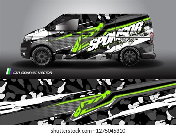 van wrap graphic racing abstract strip and background for car wrap and vinyl sticker - Vector 