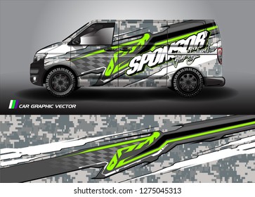 van wrap graphic racing abstract strip and background for car wrap and vinyl sticker - Vector 