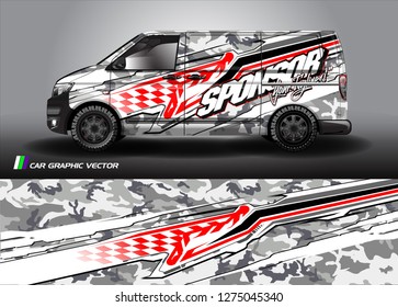 van wrap graphic racing abstract strip and background for car wrap and vinyl sticker - Vector 