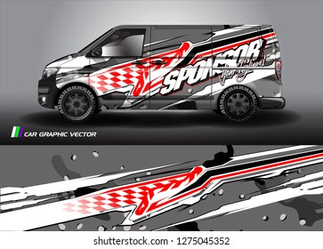 van wrap graphic racing abstract strip and background for car wrap and vinyl sticker - Vector 