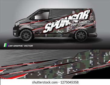 van wrap graphic racing abstract strip and background for car wrap and vinyl sticker - Vector 