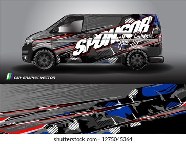 van wrap graphic racing abstract strip and background for car wrap and vinyl sticker - Vector 