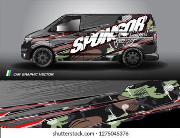 van wrap graphic racing abstract strip and background for car wrap and vinyl sticker - Vector 