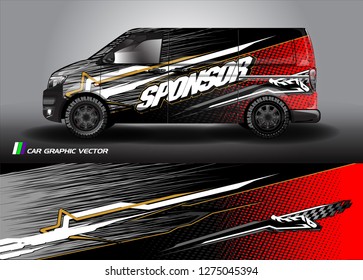 van wrap graphic racing abstract strip and background for car wrap and vinyl sticker - Vector 