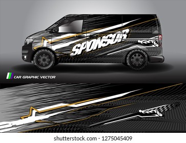 van wrap graphic racing abstract strip and background for car wrap and vinyl sticker - Vector 