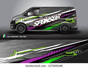 van wrap graphic racing abstract strip and background for car wrap and vinyl sticker - Vector 