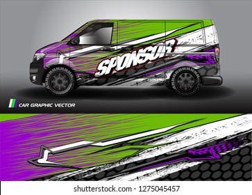 van wrap graphic racing abstract strip and background for car wrap and vinyl sticker - Vector 