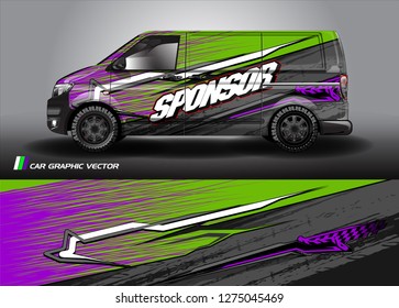 van wrap graphic racing abstract strip and background for car wrap and vinyl sticker - Vector 