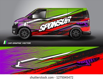 van wrap graphic racing abstract strip and background for car wrap and vinyl sticker - Vector 