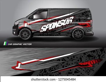 van wrap graphic racing abstract strip and background for car wrap and vinyl sticker - Vector 