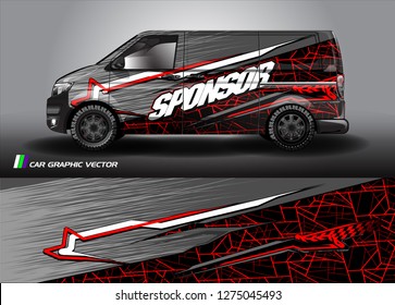 van wrap graphic racing abstract strip and background for car wrap and vinyl sticker - Vector 