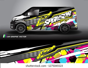 van wrap graphic racing abstract strip and background for car wrap and vinyl sticker - Vector 