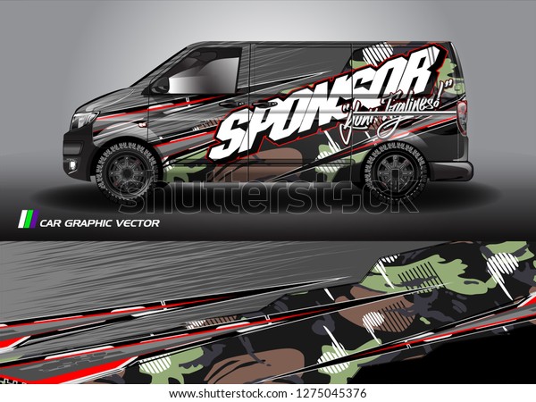 van wrap graphic racing abstract\
strip and background for car wrap and vinyl sticker - Vector\
