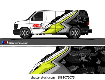 van wrap graphic vector.  abstract background for vehicle vinyl branding