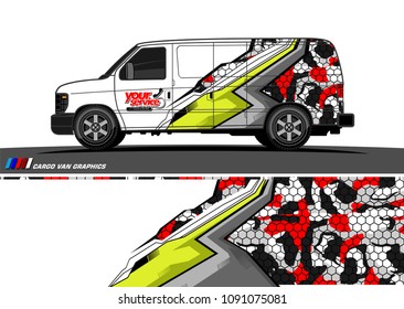 van wrap graphic vector.  abstract background for vehicle vinyl branding
