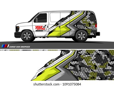 van wrap graphic vector.  abstract background for vehicle vinyl branding