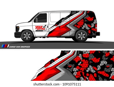 van wrap graphic vector.  abstract background for vehicle vinyl branding