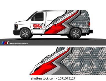 van wrap graphic vector.  abstract background for vehicle vinyl branding
