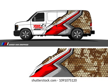 van wrap graphic vector.  abstract background for vehicle vinyl branding
